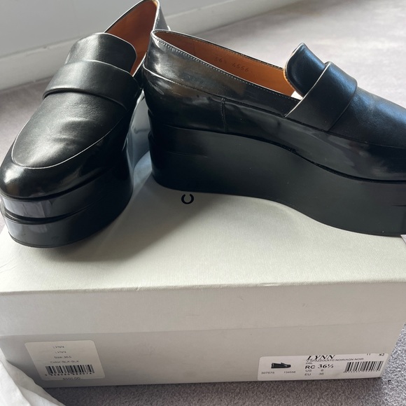 Robert Clergerie Shoes - Robert Clergerie leather platform loafers shoes black size 36,5 made in France